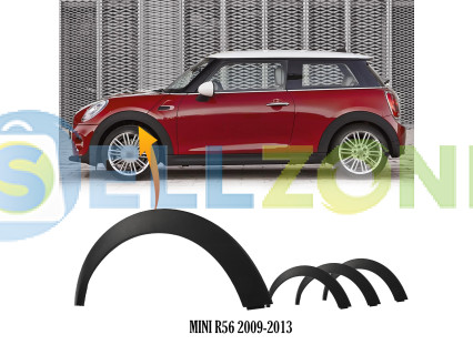Mini R56 2009-2013 Πλαστικό φτερό πάνω από τους τροχούς εμπρός πίσω αριστερά δεξιά πάνελ - Dba74-77